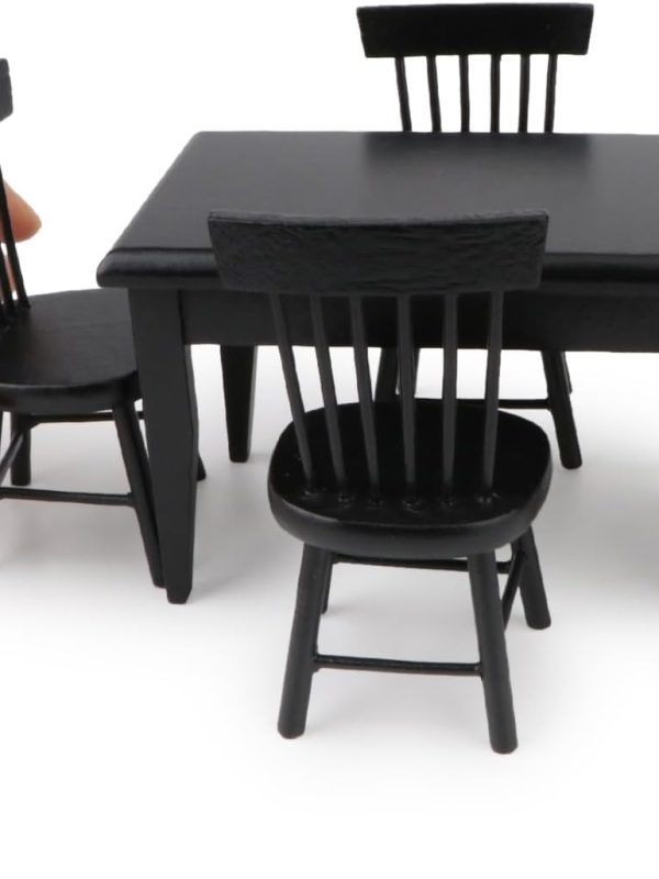 Table & Chair for 1 12 Scale Wooden Furniture Model 5pcs House
